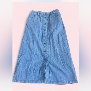 Christopher & Banks Denim Skirt with Pink Accents